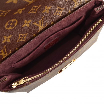 Louis Vuitton Saint Placide Monogram Canvas Bordeaux Leder Handtasche Second Hand 8