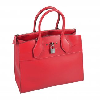 Louis Vuitton City Steamer MM Leder Handtasche Rot Second Hand 2