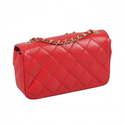 CHANEL Victory Peace Sign Emoij Mini Flap Bag Leder Handtasche Rot Second Hand 3