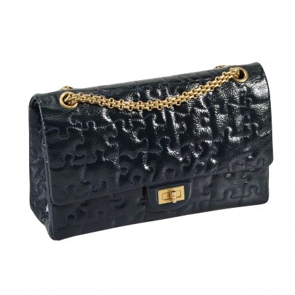 CHANEL 2.55 Reissue Puzzle Double Flap Bag Lackleder Handtasche Second Hand 2