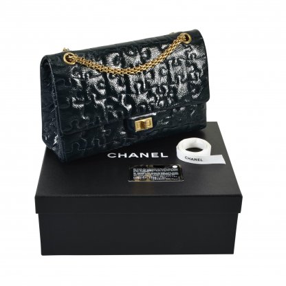 CHANEL 2.55 Reissue Puzzle Double Flap Bag Lackleder Handtasche Second Hand 1