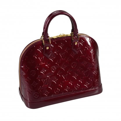 Louis Vuitton Alma PM Monogram Vernis Leder Handtasche Rouge Fauviste Second Hand 2