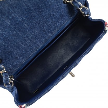 CHANEL Denim Braid Mini Rectangular Flap Bag Jeans Handtasche Second Hand 8