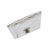 CHANEL 2.55 Cardholder Leder Kartenetui Silber Metallic Second Hand 4