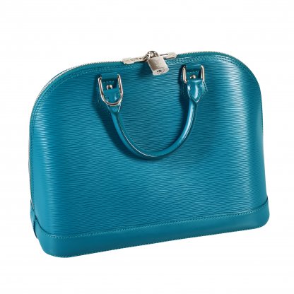 Louis Vuitton Alma PM Epi Leder Handtasche Cyan Second Hand 14357 3