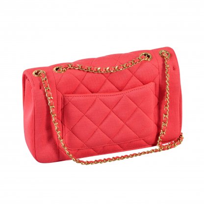 CHANEL Diana Jersey Flap Bag Handtasche Coral Second Hand 14954 4