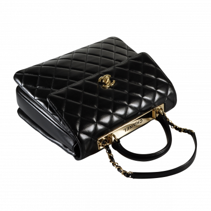 CHANEL Trendy CC Large Top Handle Bag Leder Handtasche Schwarz Second Hand 15149 6