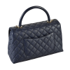 CHANEL Coco Handle Medium Flap Bag Leder Handtasche Dunkelblau Second Hand 15150 4