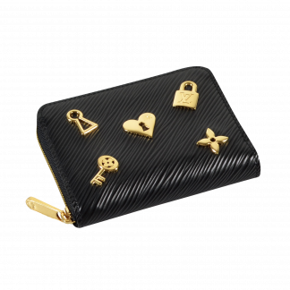 Louis Vuitton Small Zippy Coin Purse Love Lock Epi Leder Geldbörse Schwarz Second Hand 15151 2