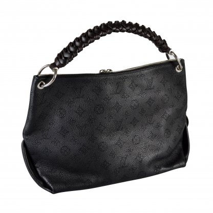 Louis Vuitton Beaubourg Hobo MM Mahina Leder Handtasche Schwarz Second Hand 15100 2