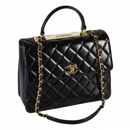 CHANEL Trendy CC Large Top Handle Bag Leder Handtasche Schwarz Second Hand 15149 1