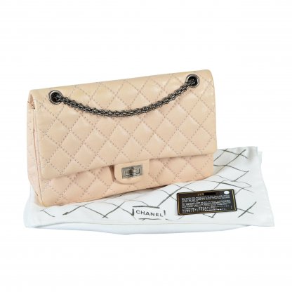 CHANEL 2.55 Reissue Flap Bag 226 Leder Handtasche Beige Nude Second Hand 15043 0