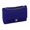 CHANEL Klassische Maxi Single Flap Bag Jersey Handtasche Second Hand Blau 15475 1