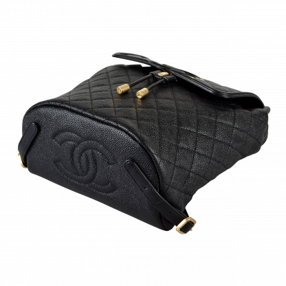 CHANEL Filigree Cavair Leder Rucksack Schwarz Second Hand 15403 5