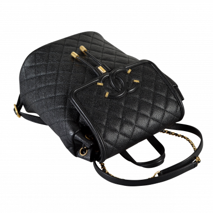 CHANEL Filigree Cavair Leder Rucksack Schwarz Second Hand 15403 4