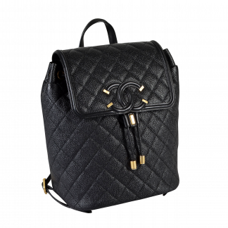 CHANEL Filigree Cavair Leder Rucksack Schwarz Second Hand 15403 2