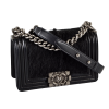 CHANEL Boy Bag Small Goat Hair Handtasche Schwarz Second Hand 15363 2