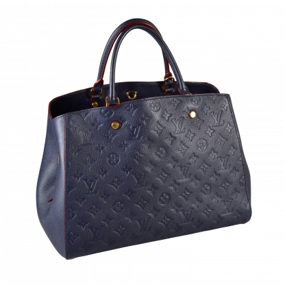 Louis Vuitton Montaigne GM Monogram Empreinte Leder Handtasche Marine Rouge Second Hand 15534 3