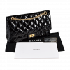 CHANEL 2.55 Reissue Double Flap Bag Lackleder Handtasche Schwarz Second Hand 15535 1