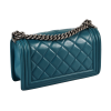 CHANEL Boy Bag Medium Leder Handtasche Petrol Second Hand 15714 2
