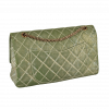 CHANEL 2.55 Reissue Double Flap Bag 227 Metallic Denim Handtasche Khaki Gold 15716 2