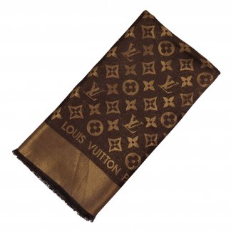 Louis Vuitton Monogram Shine Tuch Schal Stola Braun Second Hand 15649 1