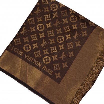 Louis Vuitton Monogram Shine Tuch Schal Stola Braun Second Hand 15649 2