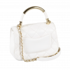 CHANEL Small Carry Chic Top Handle Flap Bag Leder Handtasche Weiß Second Hand 15863 2