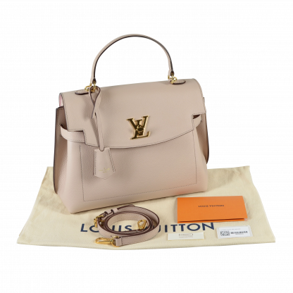 Louis Vuitton Lockme Ever MM Leder Handtasche Greige Second Hand 15835 1