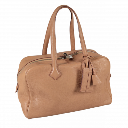 Hermès Victoria II 35 Taurillon Clemence Leder Handtasche Tabac Camel Second Hand 15796 2