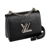 Louis Vuitton Twist PM Epi Leder Handtasche Schwarz Silber Second Hand 15928 2