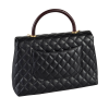 CHANEL Coco Handle Large Flap Bag Leder Handtasche Schwarz Second Hand 15929 2