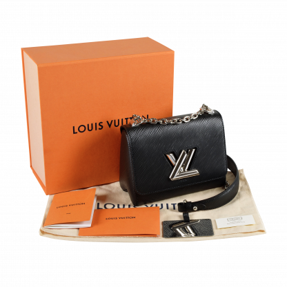 Louis Vuitton Twist PM Epi Leder Handtasche Schwarz Silber Second Hand 15928 1