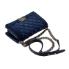 CHANEL Boy Bag Medium Samt Handtasche Dunkelblau Second Hand 16176 5