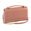CHANEL Chevron Stitched Chain Flap Bag Leder Handtasche Braunrosa Second Hand 16251 1