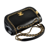 CHANEL Woven Chain Around Flap Bag Leder Handtasche Schwarz Second Hand 16233 6