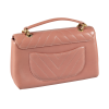 CHANEL Chevron Stitched Chain Flap Bag Leder Handtasche Braunrosa Second Hand 16251 2