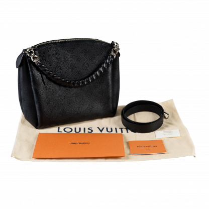 Louis Vuitton Babylone Chain BB Mahina Leder Handtasche Schwarz Second Hand 16373 1