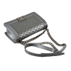 CHANEL Boy Bag Medium Leder Handtasche Grau Second Hand 16501 6