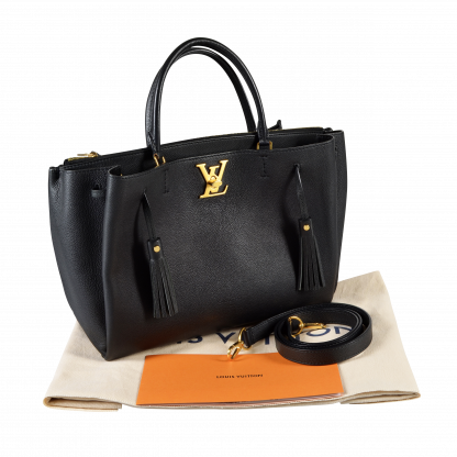 Louis Vuitton Lockmeto Leder Handtasche Schwarz Second Hand 16575 1