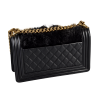 Chanel Boy Calf Hair Medium Flap Bag Leder Handtasche Schwarz Second Hand 16549 3