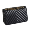 CHANEL Chevron Rectangular Mini Flap Bag Leder Handtasche Schwarz Second Hand 16670 2