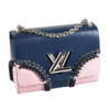Louis Vuitton Twist MM Epi Leder B. Tweed Handtasche Blau Rosa Second Hand 16671 1