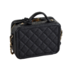 CHANEL Small Filigree Vanity Bag Leder Handtasche Schwarz Second Hand 16803 2