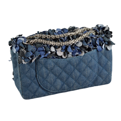 CHANEL 2.55 Reissue Denim Camellia Flap Bag Second Hand 16749 2