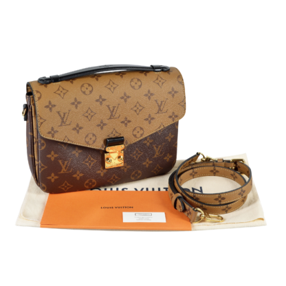 Louis Vuitton Pochette Metis Monogram Reverse Handtasche Braun Second Hand 16802 1