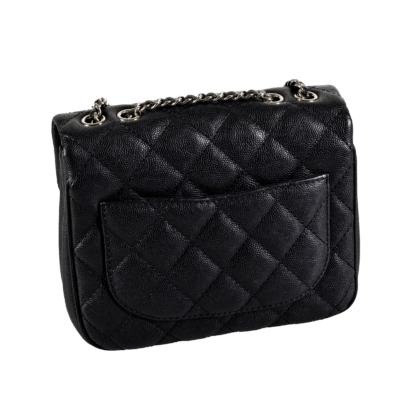 CHANEL Classic Timeless Square Flap Bag Kaviar Leder Handtasche Schwarz Second Hand 17649 2