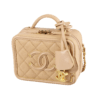 CHANEL Small Filigree Vanity Bag Leder Handtasche Beige Second Hand 17705 1