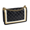 CHANEL Boy Bag Medium Versailles Kollektion Leder Handtasche Schwarz Gold Weiß Second Hand 17918 2