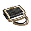 CHANEL Boy Bag Medium Versailles Kollektion Leder Handtasche Schwarz Gold Weiß Second Hand 17918 5